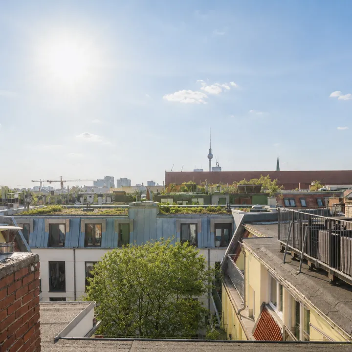 Wohnung kaufen berlin Dachgeschosswohnung Eigentumswohnung Dachterrasse winskiez chodowieckistraße schwarz immobilien